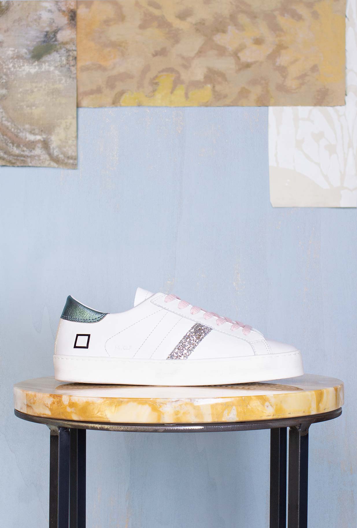 D.A.T.E. Donna Sneakers Hill Low Calf White Green