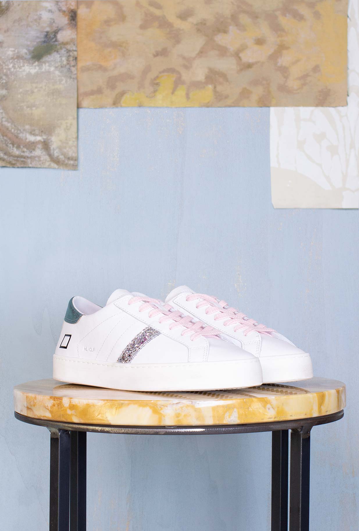 D.A.T.E. Donna Sneakers Hill Low Calf White Green