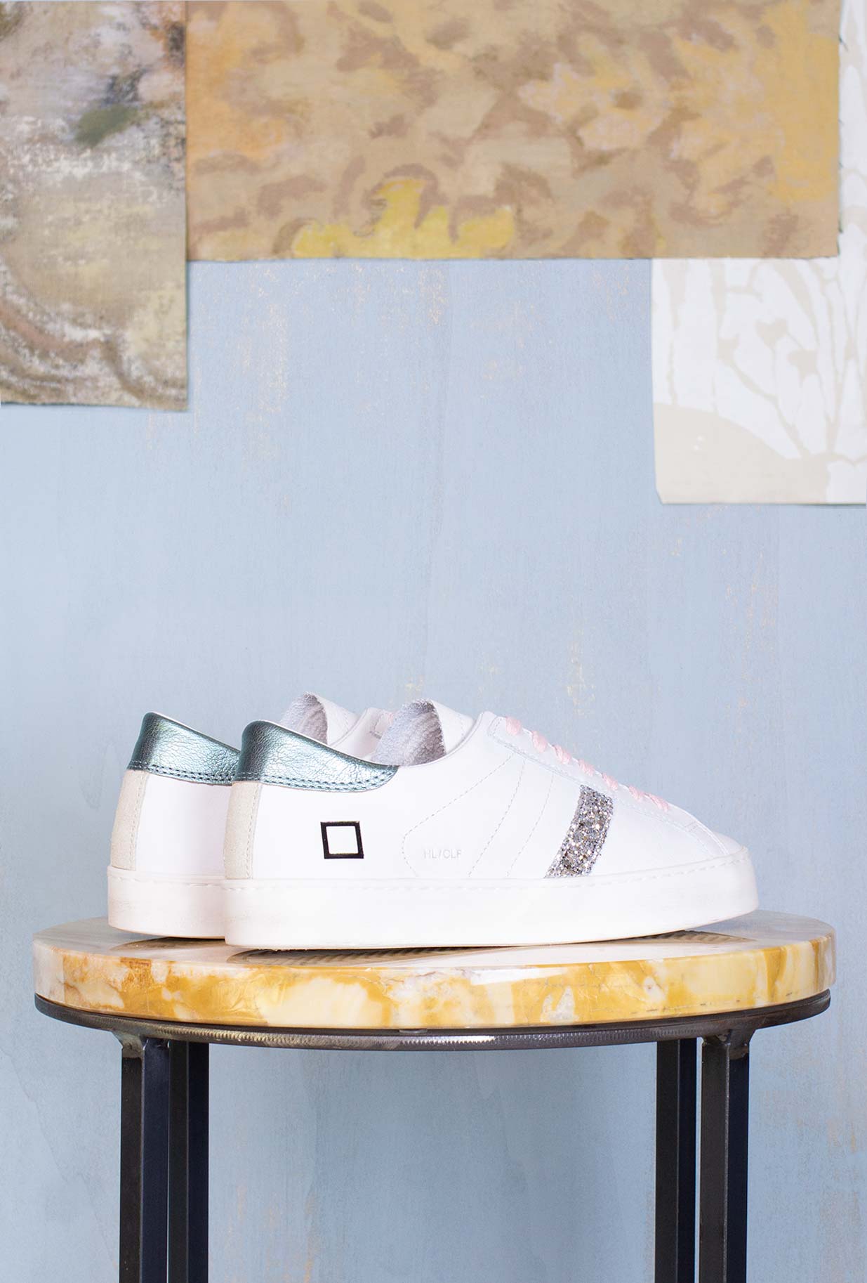 D.A.T.E. Donna Sneakers Hill Low Calf White Green