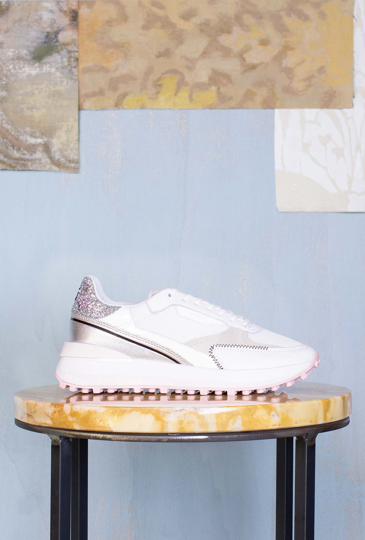D.A.T.E. Donna Sneakers Running Lampo White-Silver