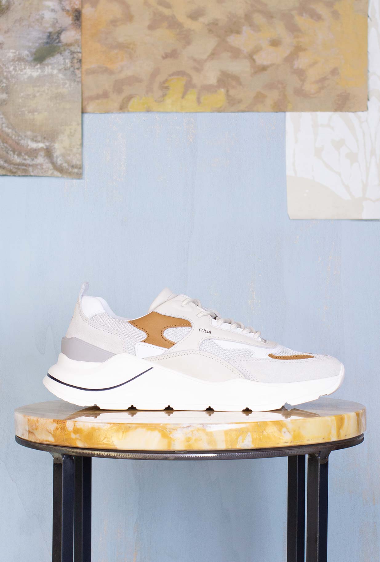 Sneakers DATE Fuga da uomo nella colorway natural white-cuoio