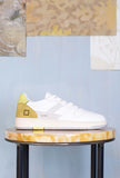 D.A.T.E. Uomo Sneakers Court 2.0 Vintage Calf White-Yellow
