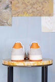 D.A.T.E. Uomo Sneakers Court Leather White-Orange
