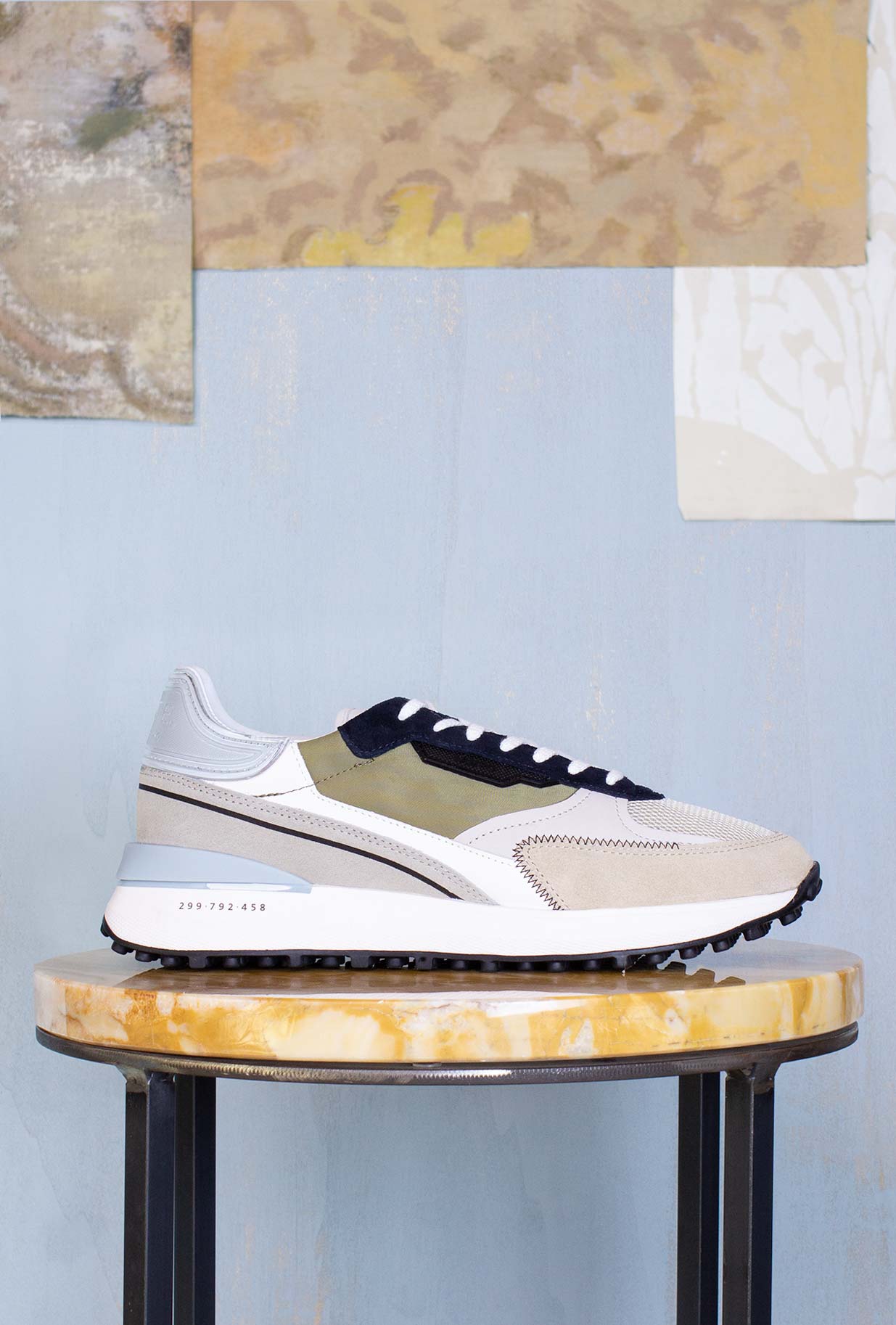 D.A.T.E. Uomo Sneakers Running Lampo Nylon Army