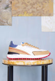 D.A.T.E. Uomo Sneakers running Lampo Nylon White-Bluette