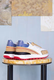 D.A.T.E. Uomo Sneakers running Lampo Nylon White-Bluette