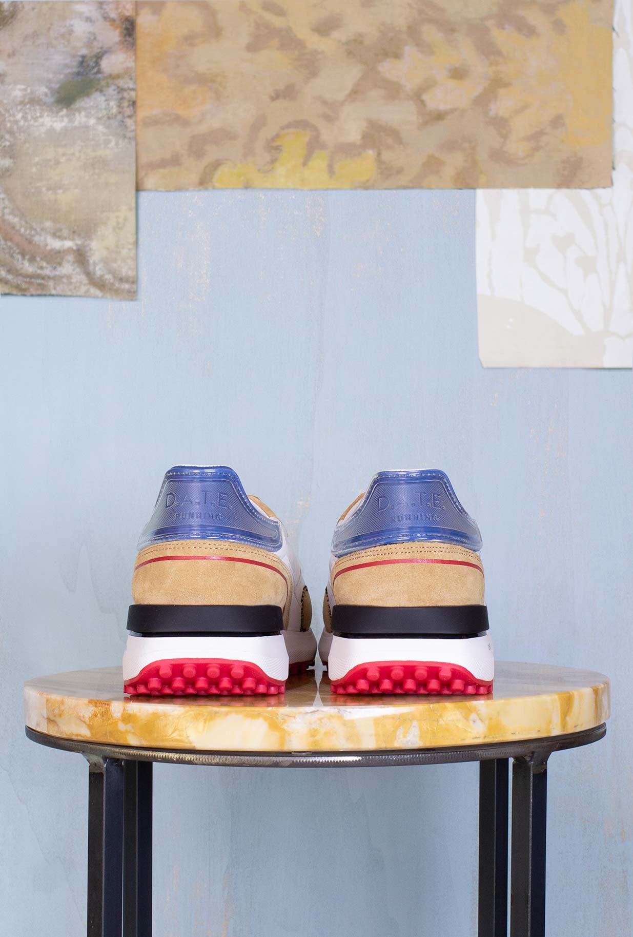 D.A.T.E. Uomo Sneakers running Lampo Nylon White-Bluette