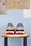 D.A.T.E. Uomo Sneakers running Lampo Nylon White-Bluette