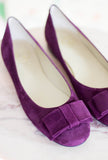 Greige Loves Galax Ballerina Bow con Fiocco in Suede Purple