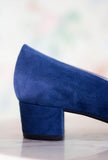 Greige Loves Galax Shoes Donna Décolleté Bow in Suede Blue Lerici
