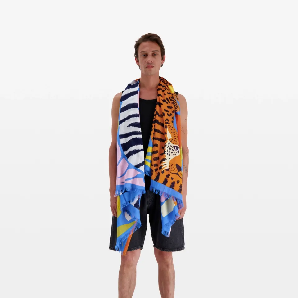 Stola Folk Blue