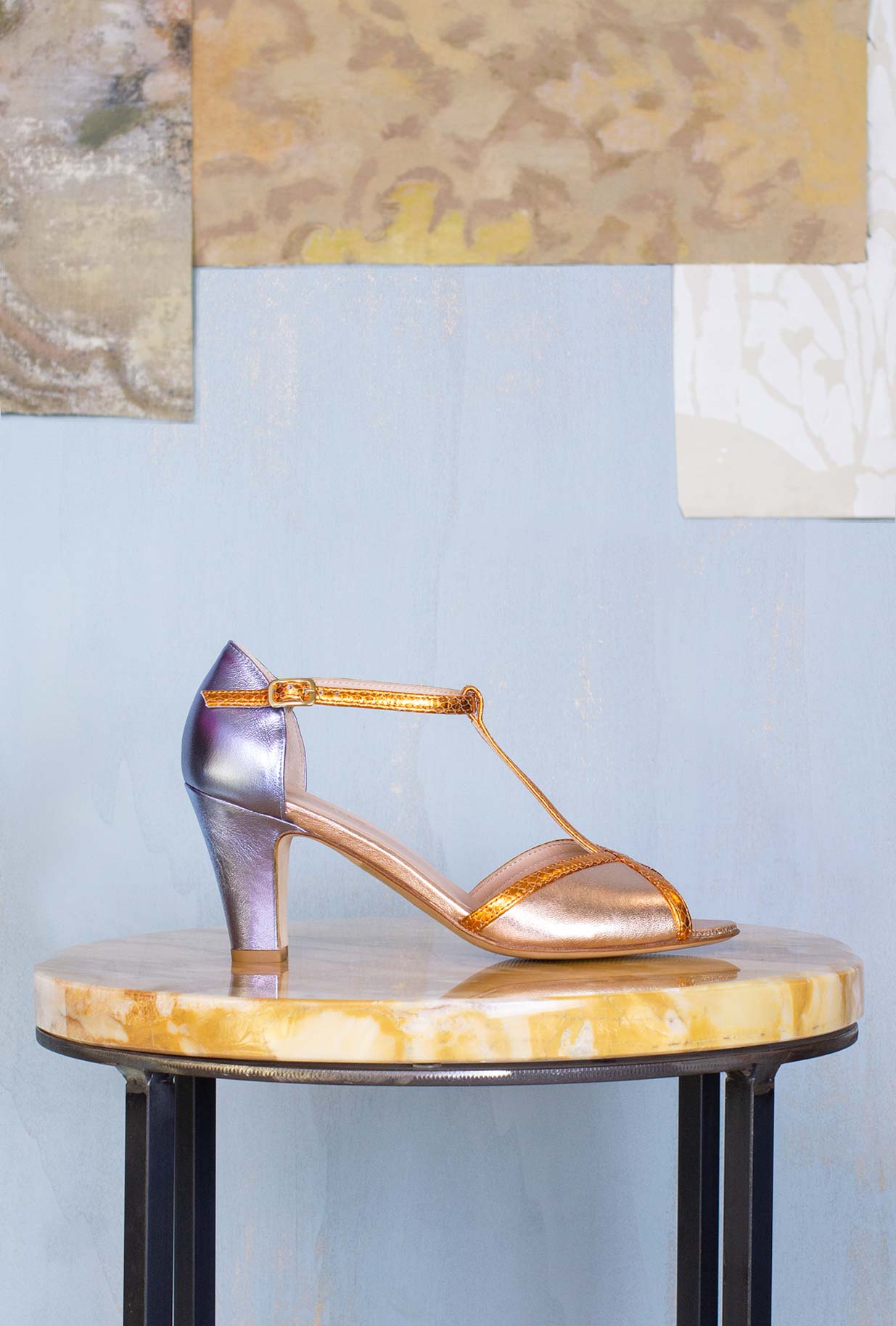 La Belle Shoes Donna Décolleté Open-Toe Tango 065 Shiny Sky