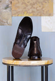 Lemargo Shoes Uomo Stivaletto dirk in pelle intrecciata e anticata a mano color Testa di Moro