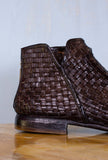 Lemargo Shoes Uomo Stivaletto dirk in pelle intrecciata e anticata a mano color Testa di Moro