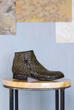 Lemargo shoes Donna Stivaletto Fujiko 025 pelle intrecciata ed anticata a mano Olive