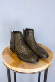 Lemargo shoes Donna Stivaletto Fujiko 025 pelle intrecciata ed anticata a mano Olive