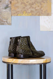 Lemargo shoes Donna Stivaletto Fujiko 025 pelle intrecciata ed anticata a mano Olive
