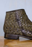 Lemargo shoes Donna Stivaletto Fujiko 025 pelle intrecciata ed anticata a mano Olive