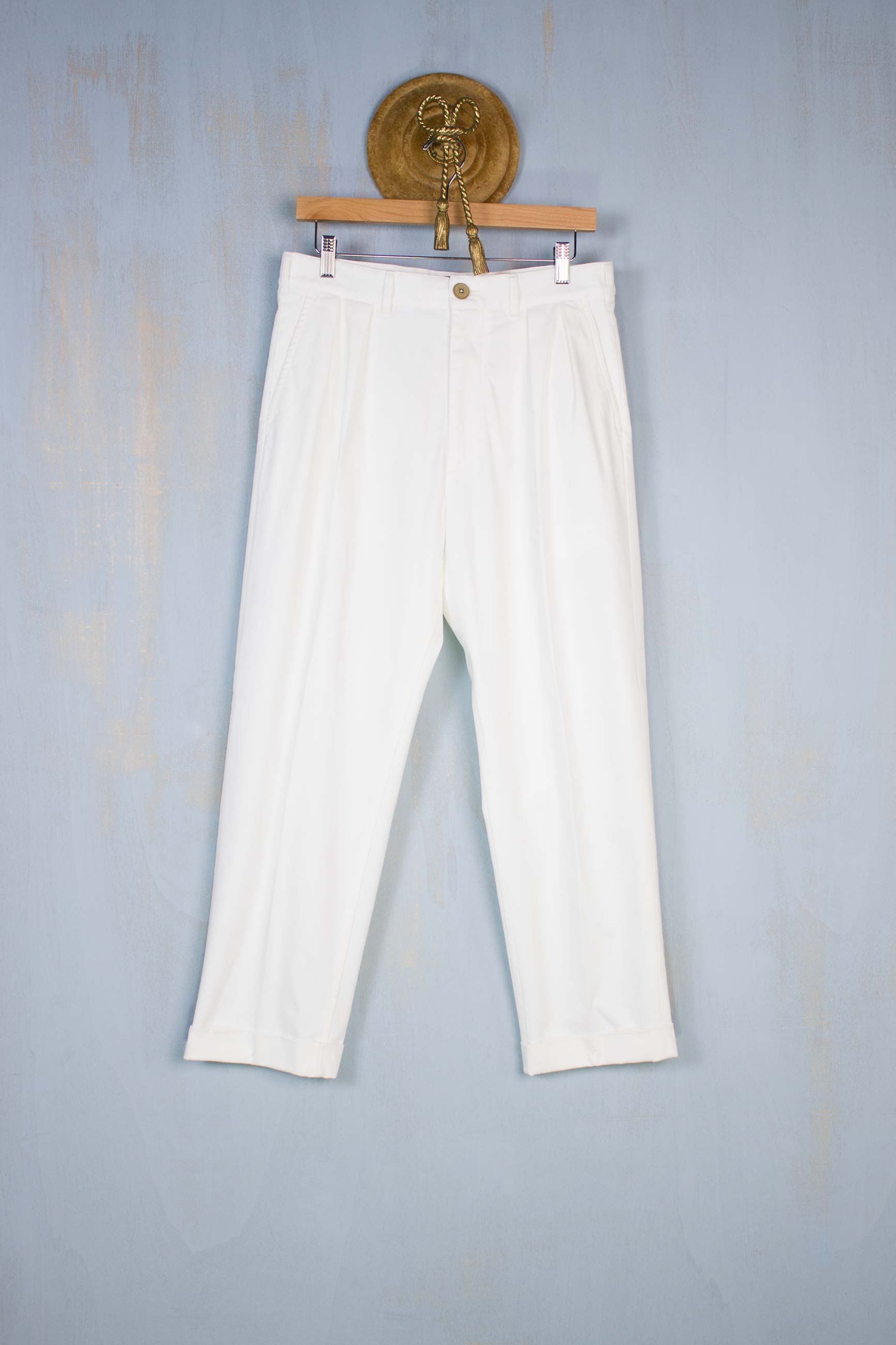 MANUEL RITZ Pantalone da Uomo con Doppia Pinces color Burro Autunno Inverno 22