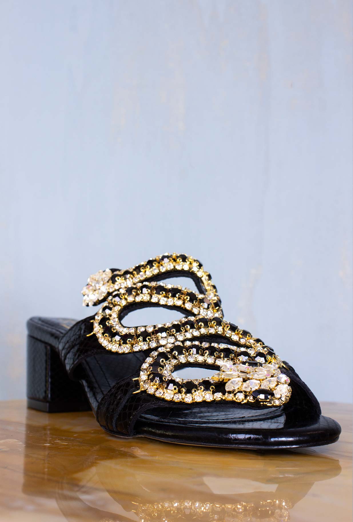 Rise Shoes Donna Sandalo Gioiello Cleo Snake 055 Black