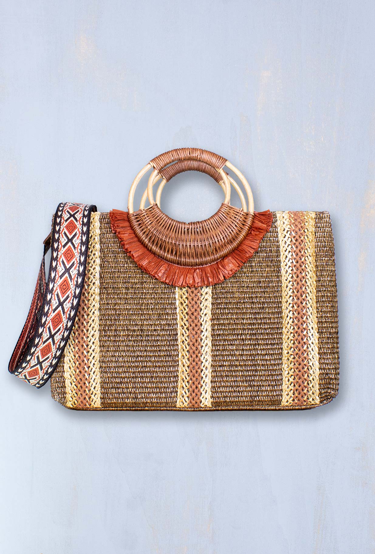Borsa Playa tribe di Via Mail Bag color ruggine PE23